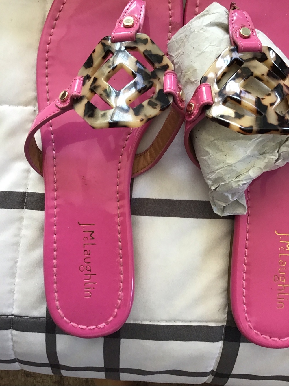J. McLaughlin Hot Pink Sandal with Tortoiseshell Accent